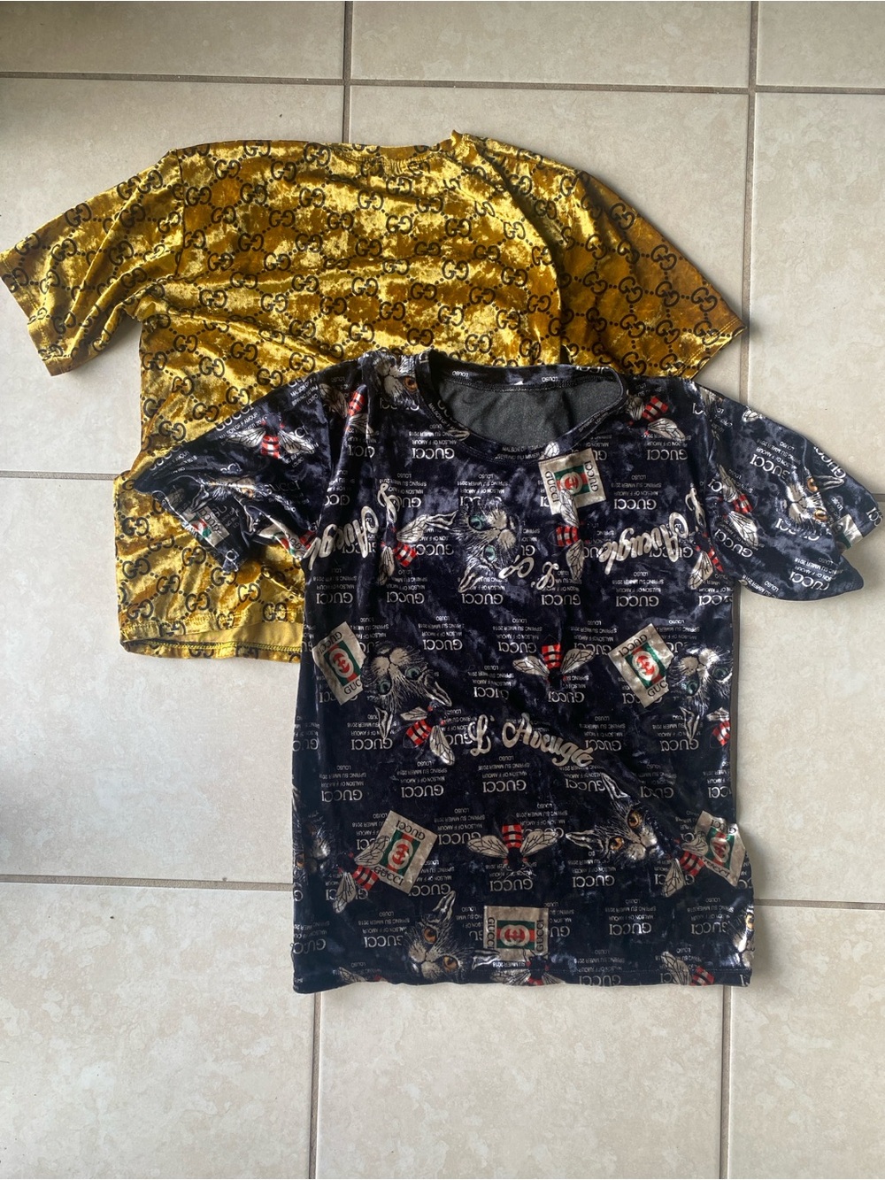 Bundle Two Velvet Velour T-Shirts